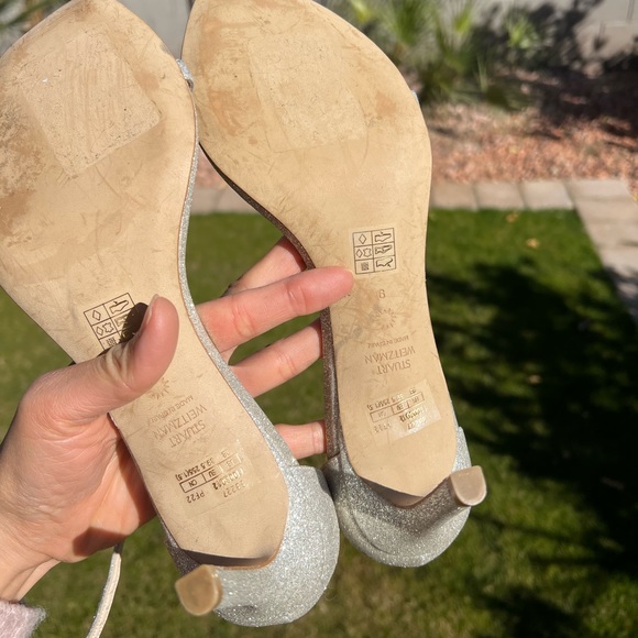 STUART WEITZMAN Nudistcurve Glitter High-Heel Sandals 9 - Picture 6 of 13